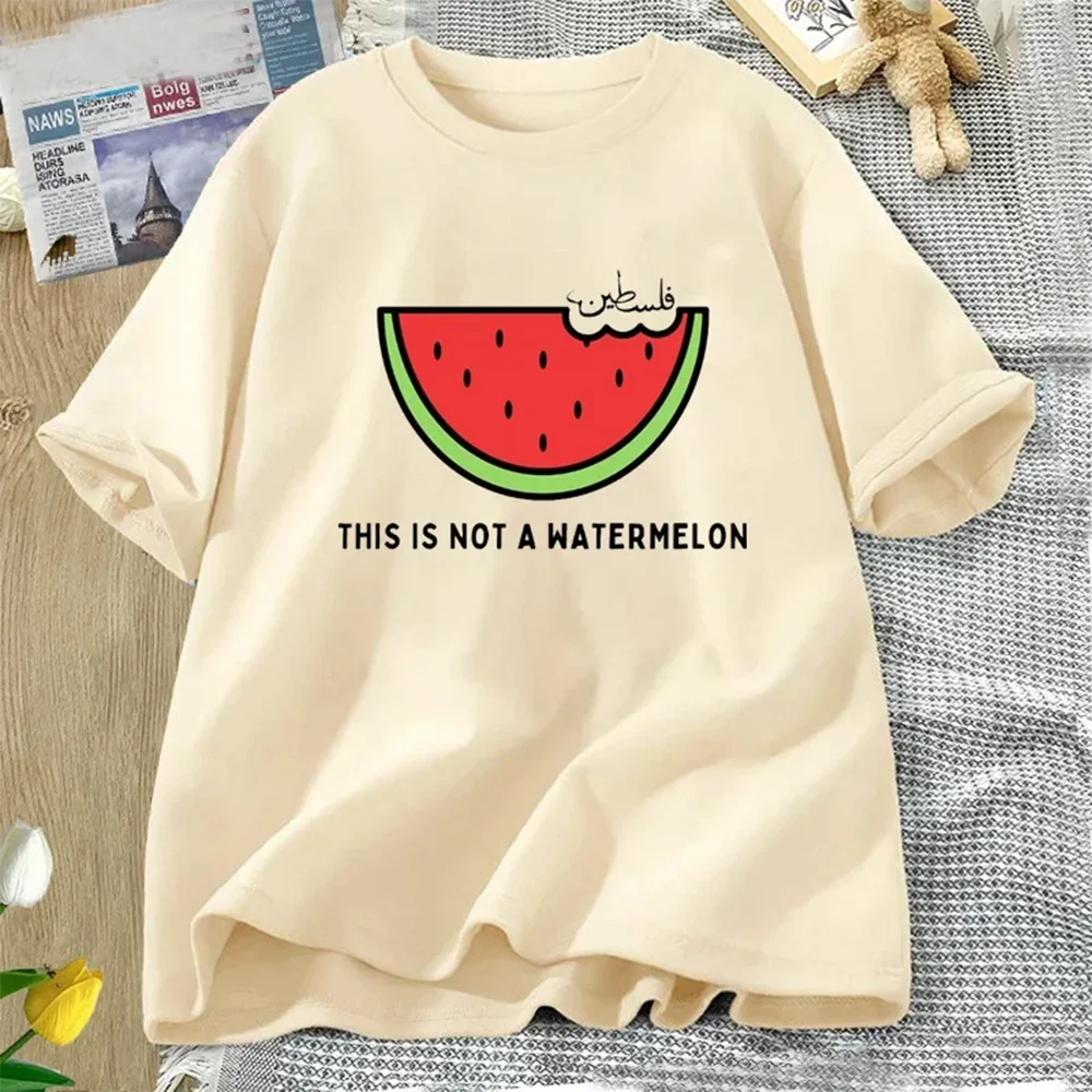 Dies ist keine Wassermelone Palesti T-Shirts Frauen Männer Baumwolle hochwertige bedruckte Kleidung Grafik T-Shirt übergroße Frauen Top T-Shirt – Detail 8