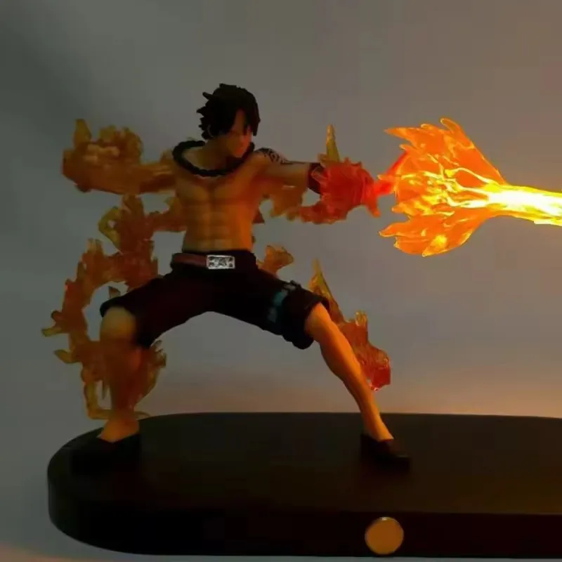 Anime One Piece Luffy Ace Action Figure LED Night Lamp Figuras Table Light Bedroom Toy Decorative Gifts