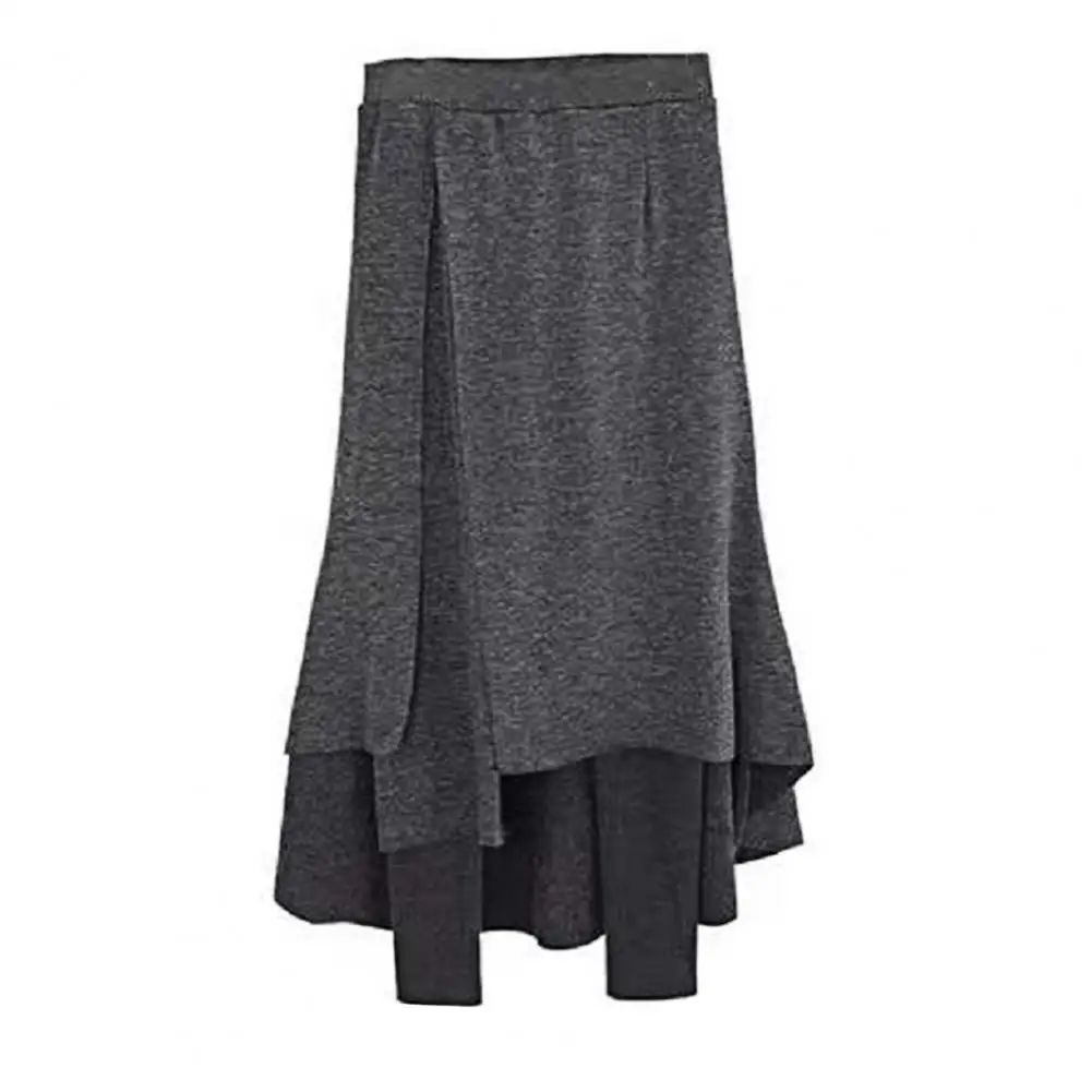 

Velvet Warm Leggings High-waisted Skirt Pants Winter Skirt Leggings Velvet Lined High-waisted Culottes Irregular Fake Two-piece