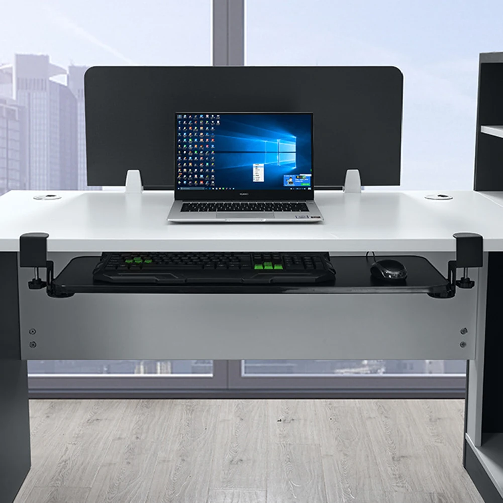 Tiro scorrevole per tastiera del computer Vassoio per tastiera estraibile Vassoio per mouse regolabile in altezza per la digitazione di tastiera e vassoio per mouse del computer