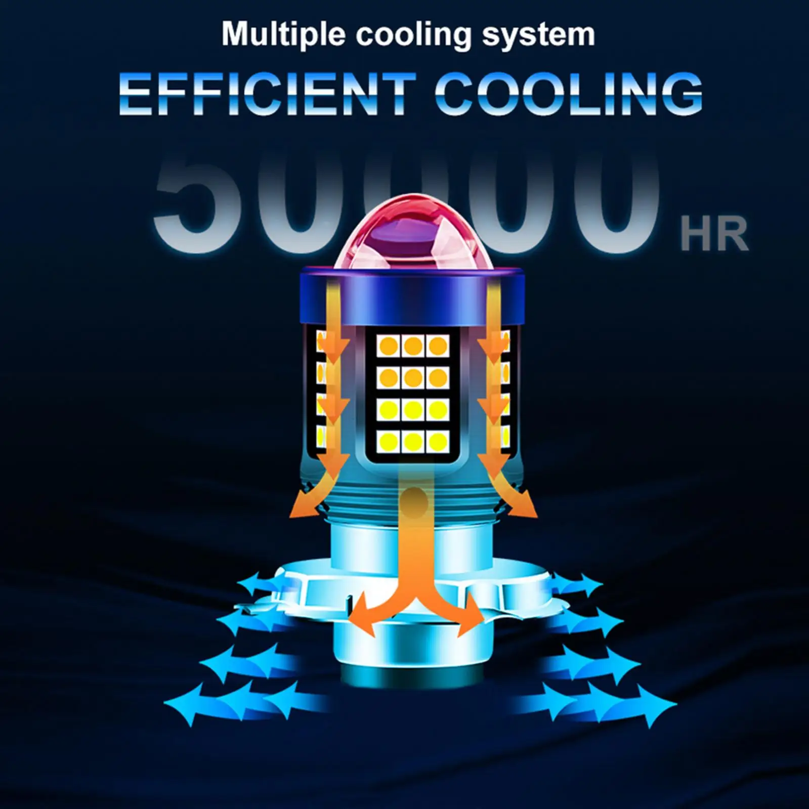 Lampu depan sepeda motor H4 Hi/Lo Beam 360 ° 1200LM, lampu depan sepeda motor CIP 12-80v 3030 Super terang dengan lensa