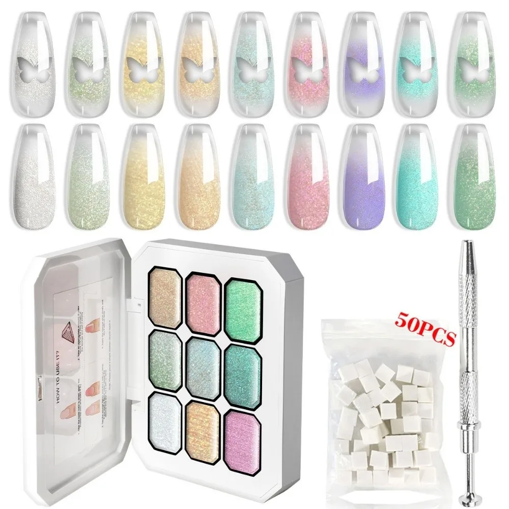 4/9/12 Color Nail Art Sponge Gel Highly Saturated Gradient Effect Nail Gradient Gel Smudgeable with Nail Accessories