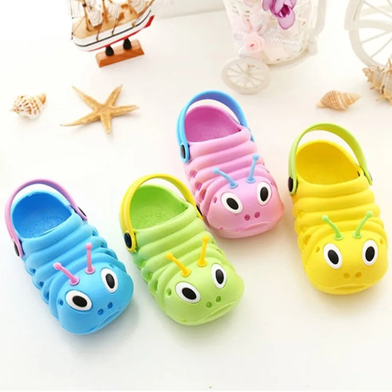 Children Garden Shoes Cute Cartoon Caterpillar Beach Sandals Babies Summer Slippers High Quality Kids Slippers Flip Shoes 2021