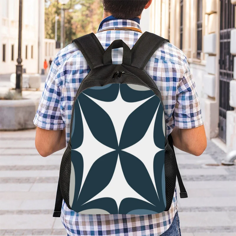 

Modern geometric backpack with adjustable straps - Abstract line art and polygonal design for work, travel and university life