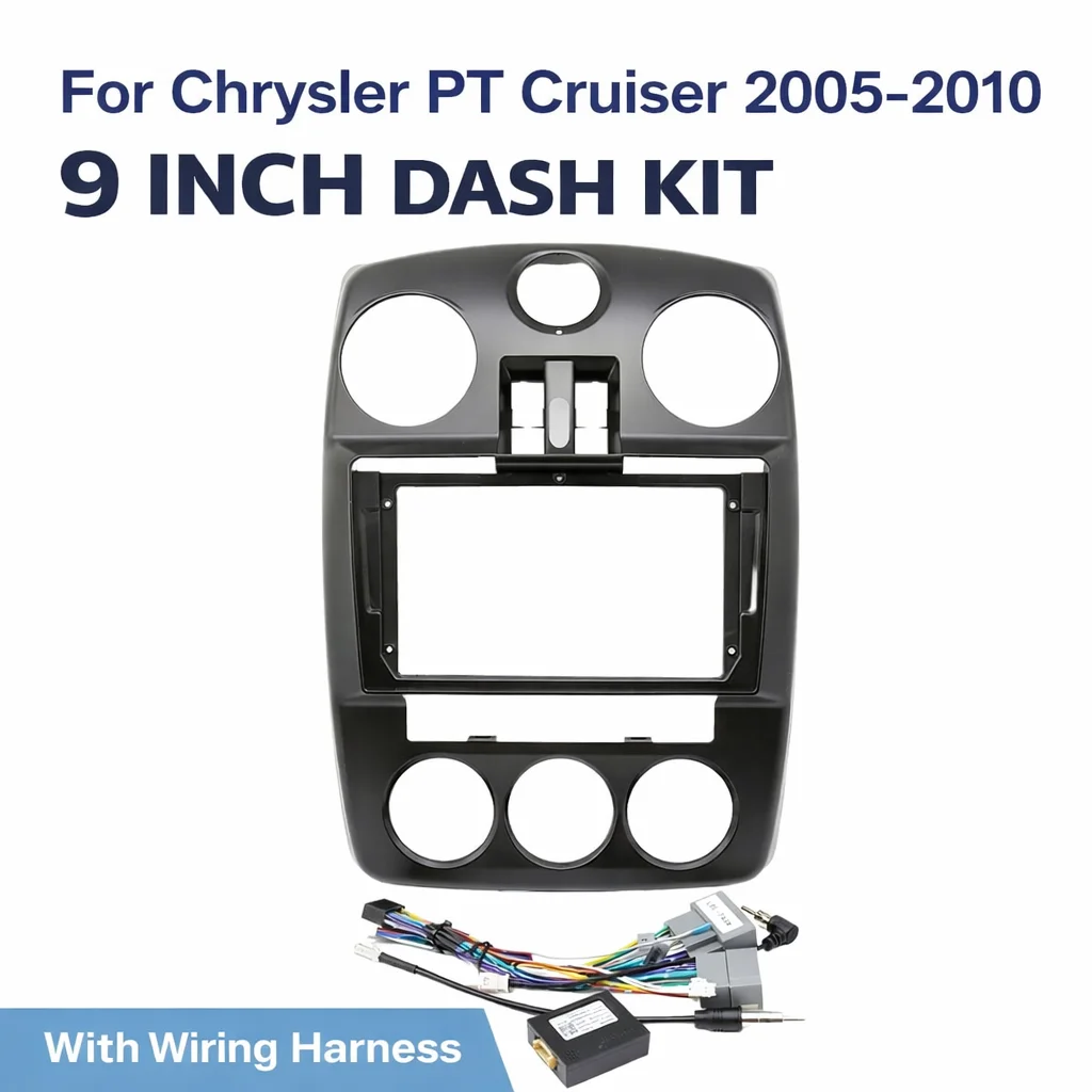 

Для Chrysler PT Cruiser 2005-2010: 9-дюймовая рамка для автомагнитолы 2DIN, комплект для установки на приборную панель с проводкой