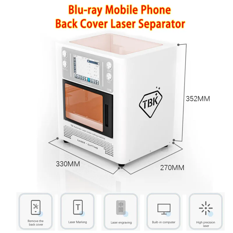 LY-TBK 958L 10W Blu-ray Mobile Phone Back Cover Laser Separator For OCA LCD Glass Screen Removing Marking And Engraving Machine