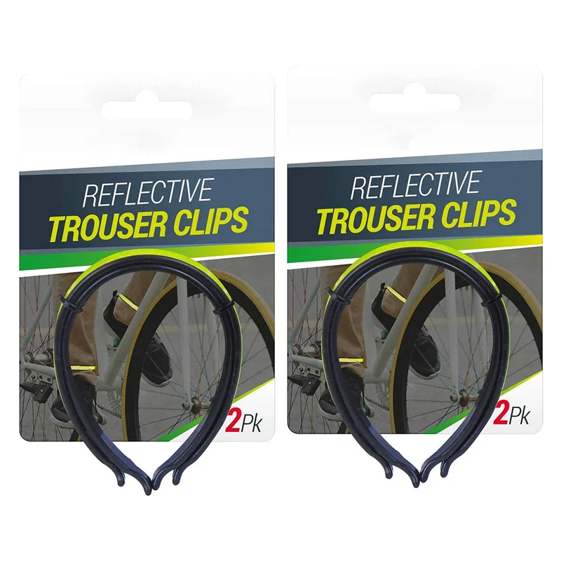 

4Pair Bike Trouser Clips Lightweight Bike Trouser Clips With Reflective Bands For Night Rides