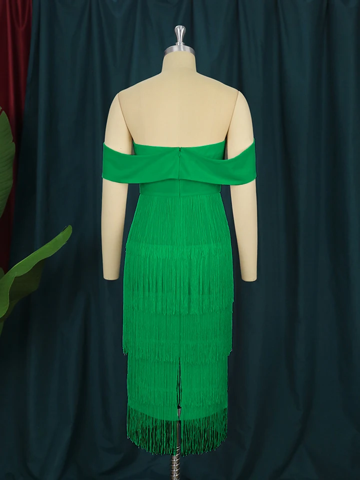 Green Tassel Dresses for Ladies Off Shoulder Tube Top Empire Evening Cocktal Club Party Gowns Large Size 4XL Fringe Outfits - AliExpress 200000345 Green Tassel Dresses for Ladies Off Shoulder Tube Top Empire Evening Cocktal Club Party Gowns Large Size 4XL Fringe Outfits - AliExpress 200000345
