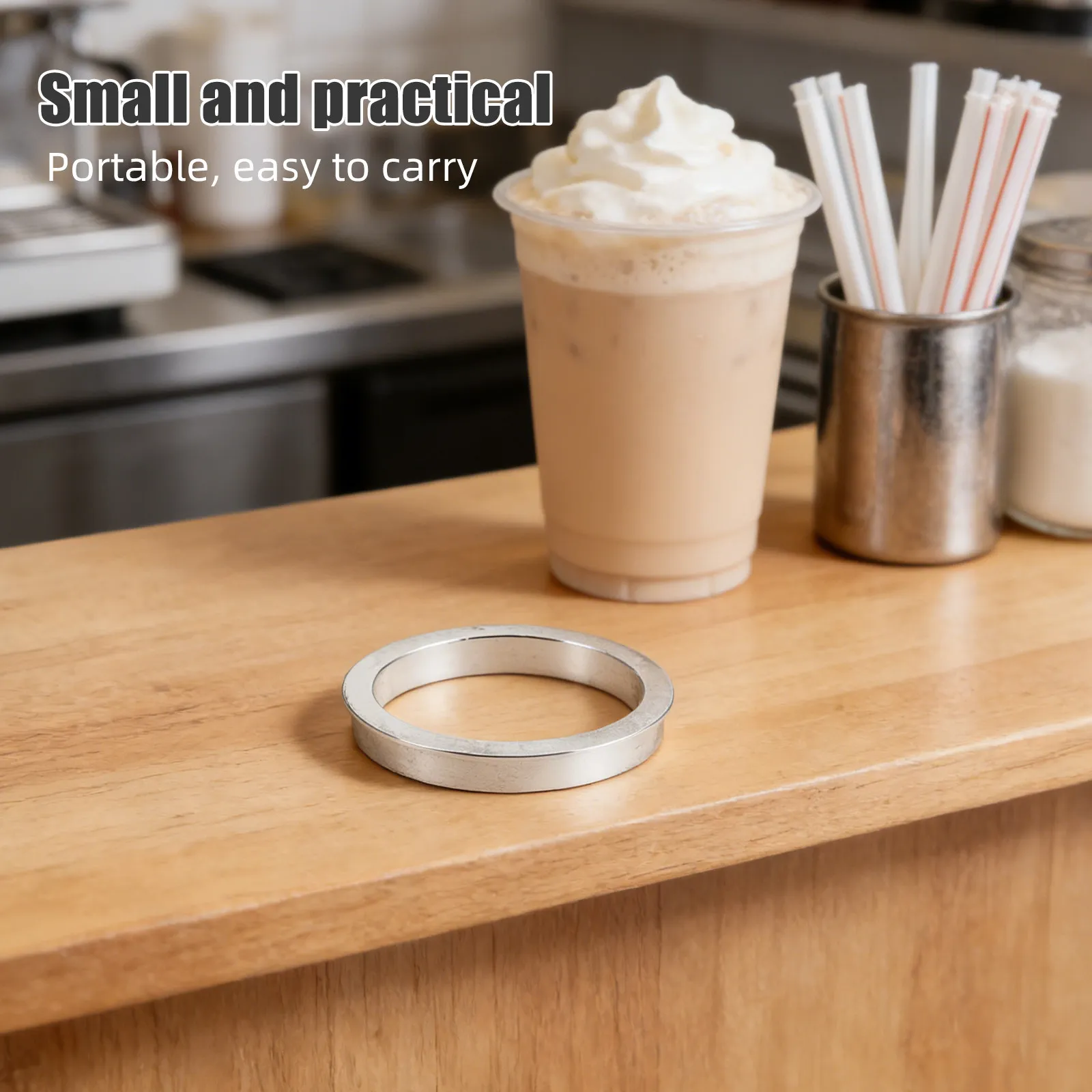 Milk Tea Sealing Machine Ring 80Mm Aluminum Cup Sealer Adapter Manual Paper Plastic Drink Cup Sealer Replacement Conversion Ring view 2