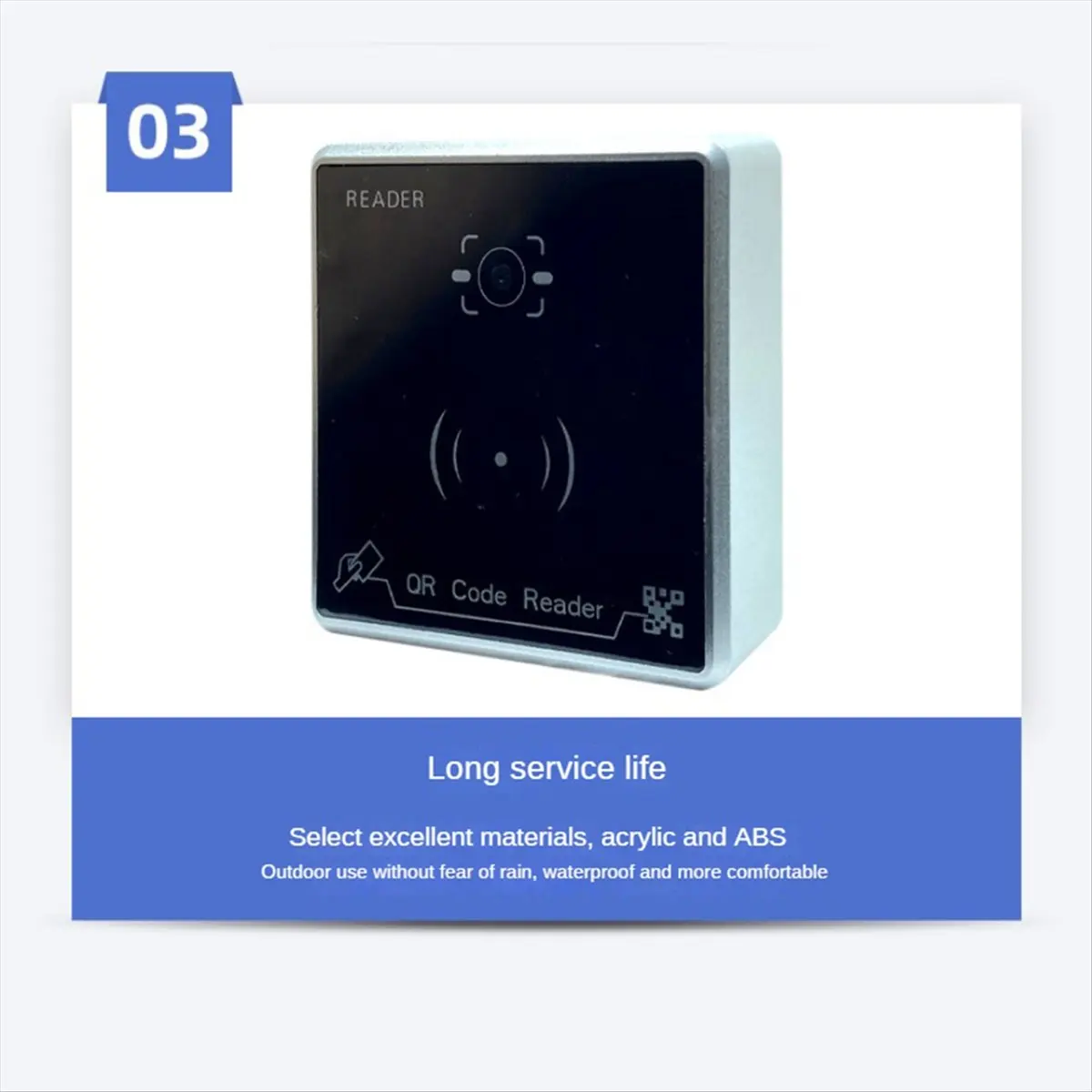 ★♠♥Y569A Hot Sale-QR Code Reader Waterproof RFID Card Reader Access Control Card Reader Wiegand 26/34/66BIT Output Support CPU/I