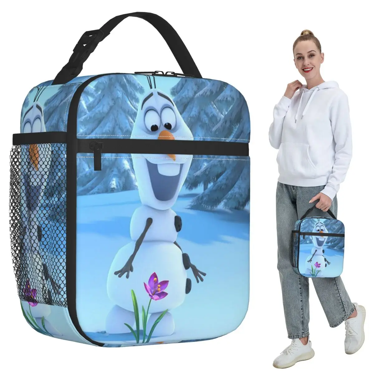 

Изолированная сумка для обеда «Холодное сердце» с героями мультфильмов для женщин, офисный холодильник, термосумка для еды, портативная сумка для обеда, контейнер