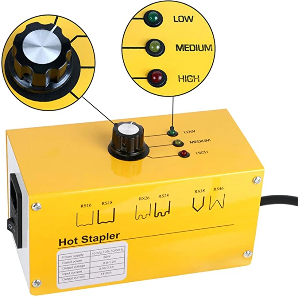 Car Bumper Repair Plastic Welder Kit, 110V Hot Stapler Plastic Welding Hot Staple  with 600PCS Staples