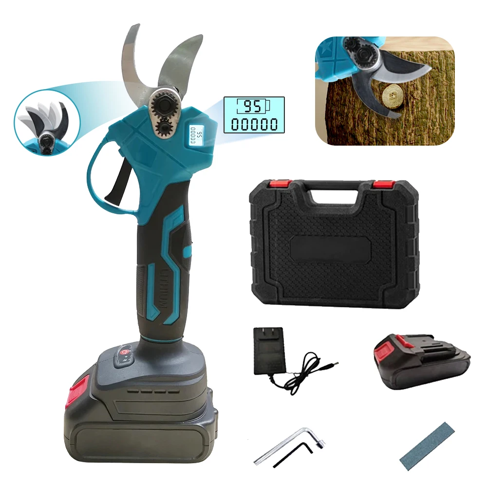 Brushless Electric Pruning Scissors Rechargeable Wireless Fruit Tree Potted Pruning Electric Cutter Tool 18V 30mm