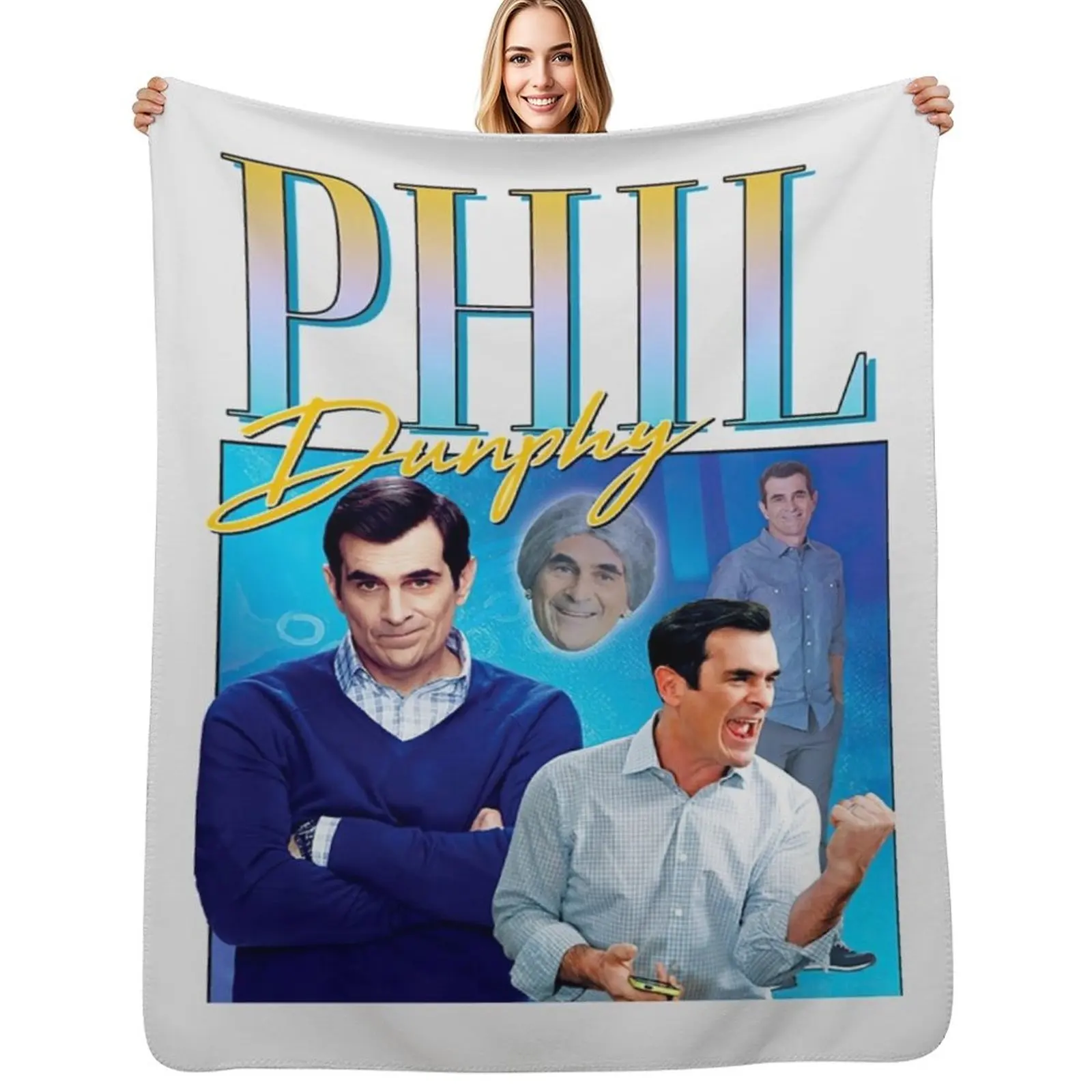Phil-Dunphy-Homage Throw Blanket Giant Sofa For Baby Retros Flannels bed plaid Decoratives Blankets