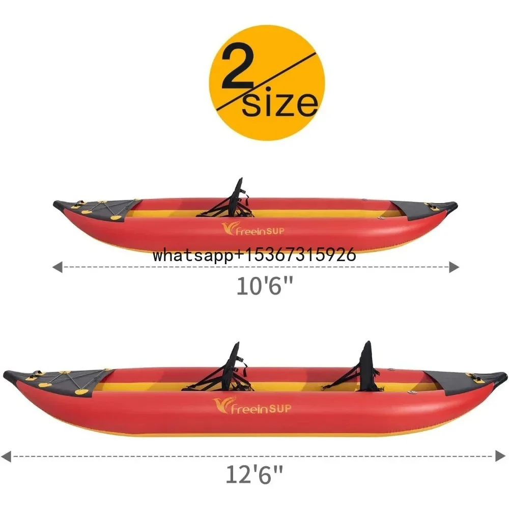 Kayak|Emergency Boat| 1-2 Person Professional Series Lightweight Inflatable Kayak Sit-in Kayak Set with Paddle