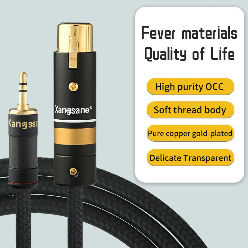 Xangsane 5NOCC 3.5mm to XLR male female audio cable computer laptop microphone speaker cable balance conversion cable