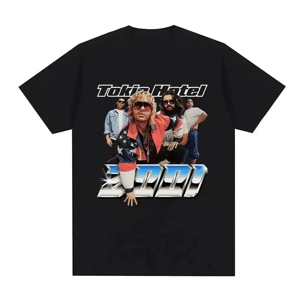 Rock Band Tokio Hotel Kaulitz Print T-Shirt Trend Kurzarm-Shirt Herren Damen Hip Hop Streetwear Mode Harajuku Y2K Kleidung – Detail 8