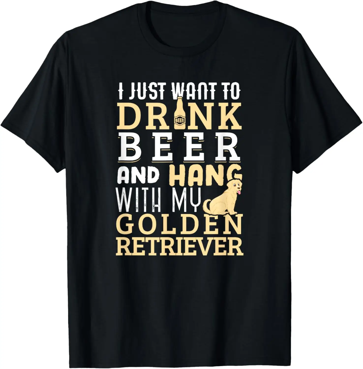 

Golden Retriever Dad Shirt Funny Father's Day Dog Lover Beer T-Shirt