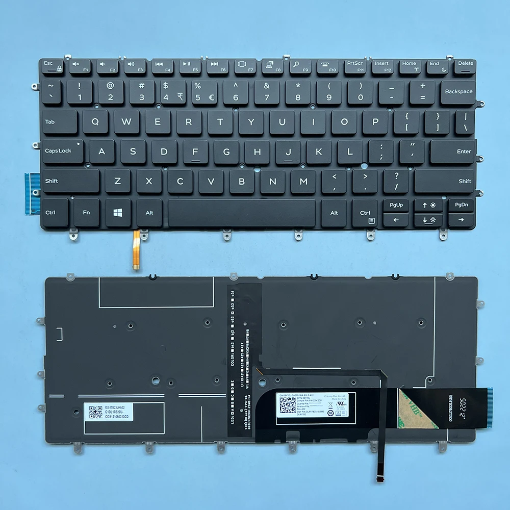 

7347 US Russian Keyboard For DELL XPS 13 9370 9380 9305 9317 13-9370 13-9380 9343 9350 9360 7547 Laptop Backlit RU PK1320C2C01