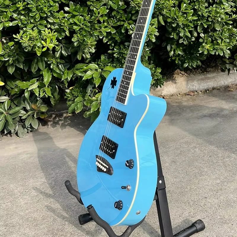 Aiersi Brand Blue Color Rock Acoustic Style Electric Guitar With HB Pickups Custom Logo Cheap Price Electrical String Instrument