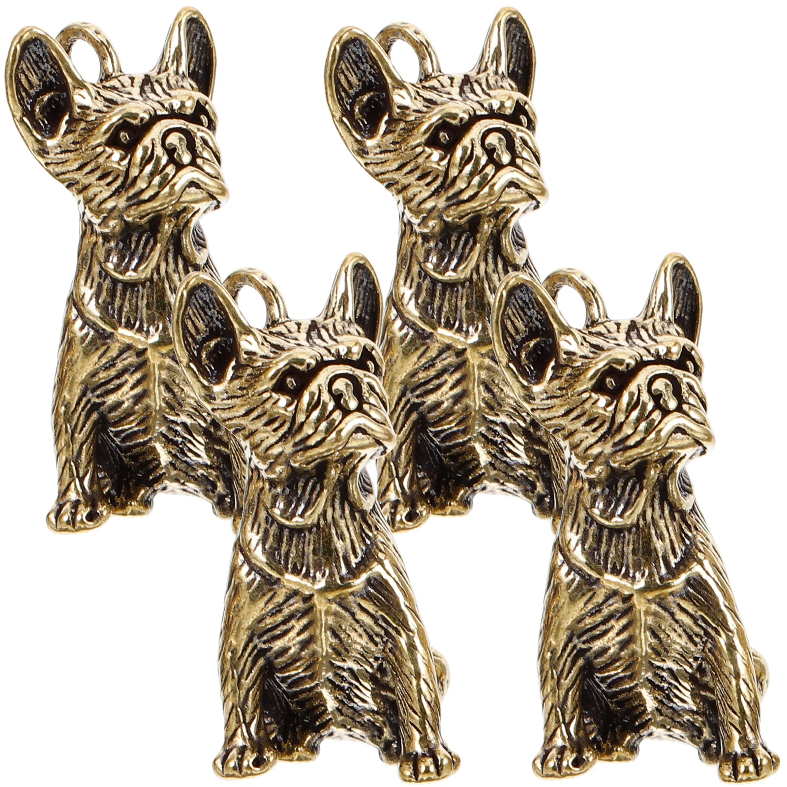 

4pcs Adorable Dog Pendants Jewelry Charms Diy Mini Necklace Earring Bracelet Dog-Shaped Accessories Durable Hanging Keychain