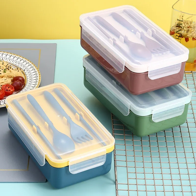 Bento Box Leakproof Container Lunch Box Food Grade PP Plastic Storage Divided Tableware Set Microwave Dishwash Safe