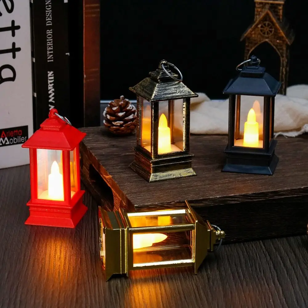 Retro LED Electronic Candle Light Creative Flameless Mini Square Night Lights with Hook European Style