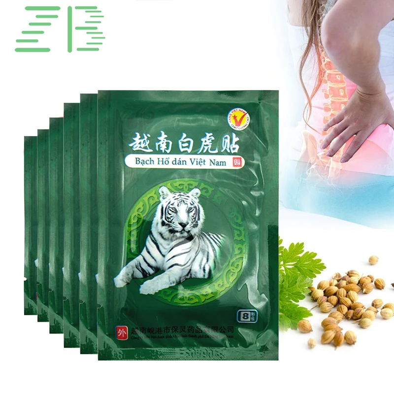 8/24/48/80 Chiếc Việt Nam Trắng Con Hổ Tiger Balm Đau Giảm Dán Cường Lực Cứu Trợ Khớp Cổ Đau Lưng viêm Khớp Chữa Y Tế Thạch Cao Miếng Dán