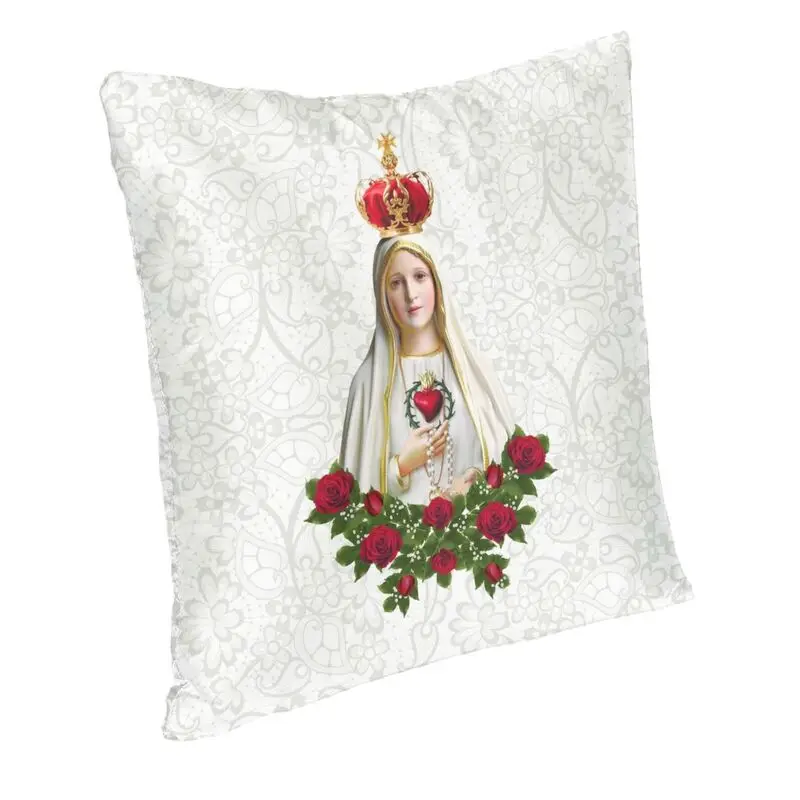 Our Lady Of Fatima Virgin Mary Square Pillow Case Home Decorative Portugal Rosary Catholic Cushions Throw Pillow Car Printing