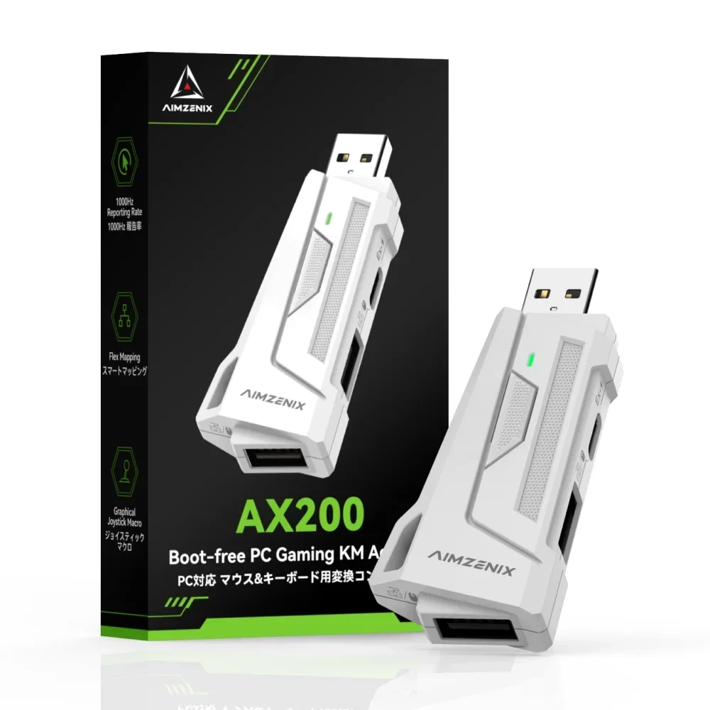 

Aimzenix AX200 PC Gaming K&M Converter/Adapter/App Customization, 1000Hz Reporting Rate