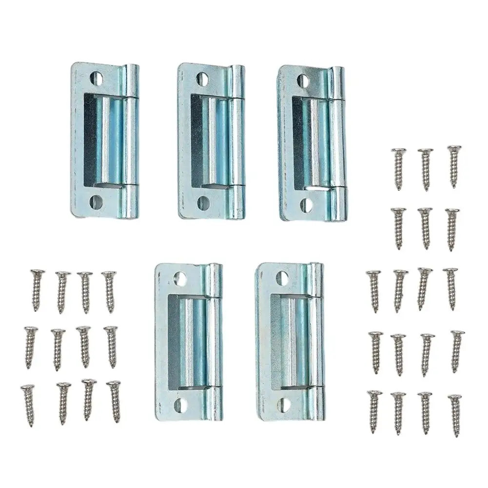 With Screw Hinge 2 5 10pcs Door Flush Hinge For Any Camping Utility Kitchen Door Hinge Steel Cranked Zinc Plated Finish