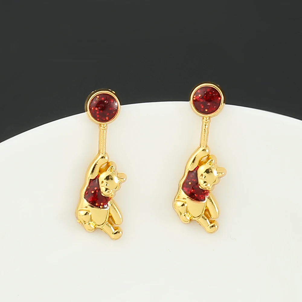 Winnie the Pooh Earrings Anime Cartoon Winnie Bear Fashion Girls Women\'s Ear Studs Pendant Earrings Christmas Gift