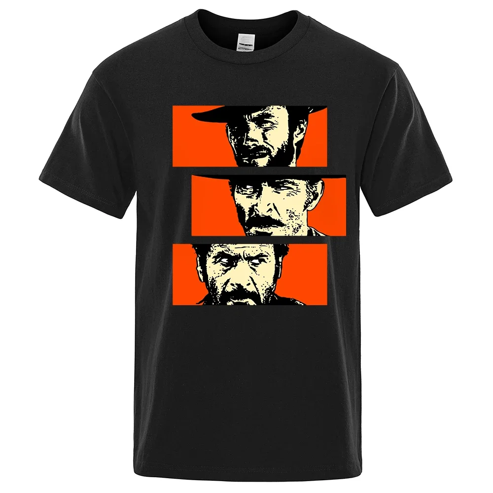 

The Good the Bad and Гадкий Blondie ангельские глаза Tuco ковбойская Футболка мужская качественная футболка из хлопка с круглым вырезом