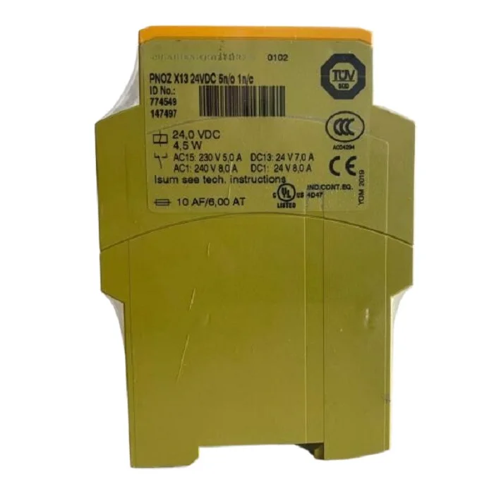 Módulo de relé de seguridad, nuevo para Pilz PNOZ X13 24VDC 5n/o 1n/c 774549