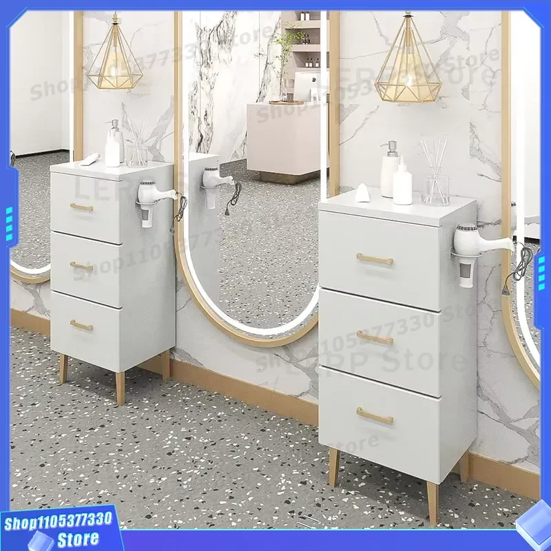 Modern Black White Wood Salon Trolley Multi Layer Rolling Cart With Silent Wheels Beauty Shop Tool Storage Cabinet Locker