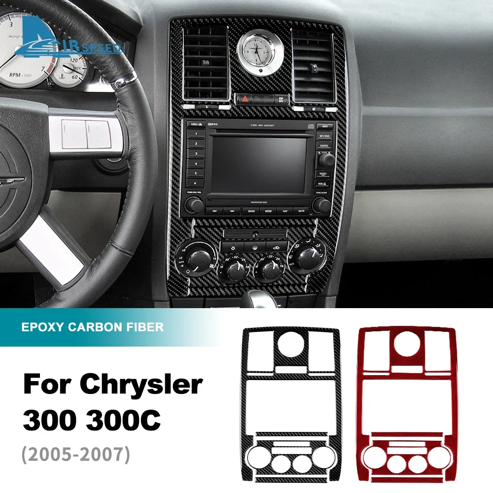 

For Chrysler 300 300C 2005 2006 2007 Real Soft Carbon Fiber Sticker LHD RHD Car Central Air Vent Panel Interior Trim Accessories
