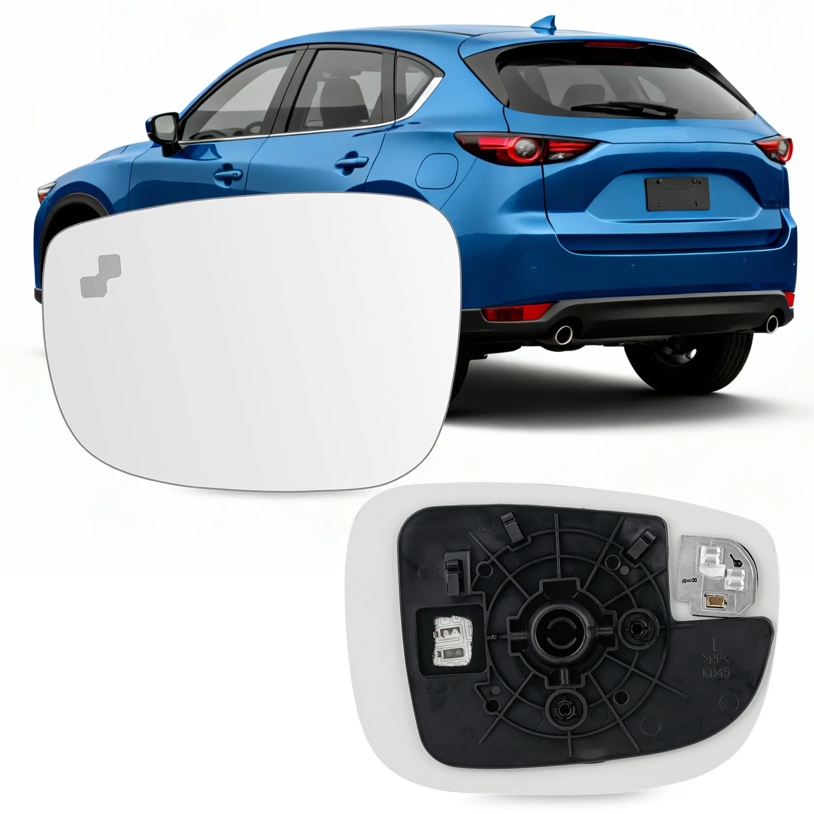 Heizungs-Seitenspiegel, Glas, klare Linse, Türflügel, Rückspiegel mit totem Winkel, für Mazda CX-5 CX-9 2017 2018 2019 2020–2023 – Detail 5