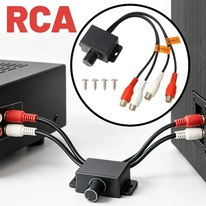 Universal Car Audio RCA Bass Gain Remote Control Knob Amplifier Level Volume Regulator for Car Subwoofer Stereo System