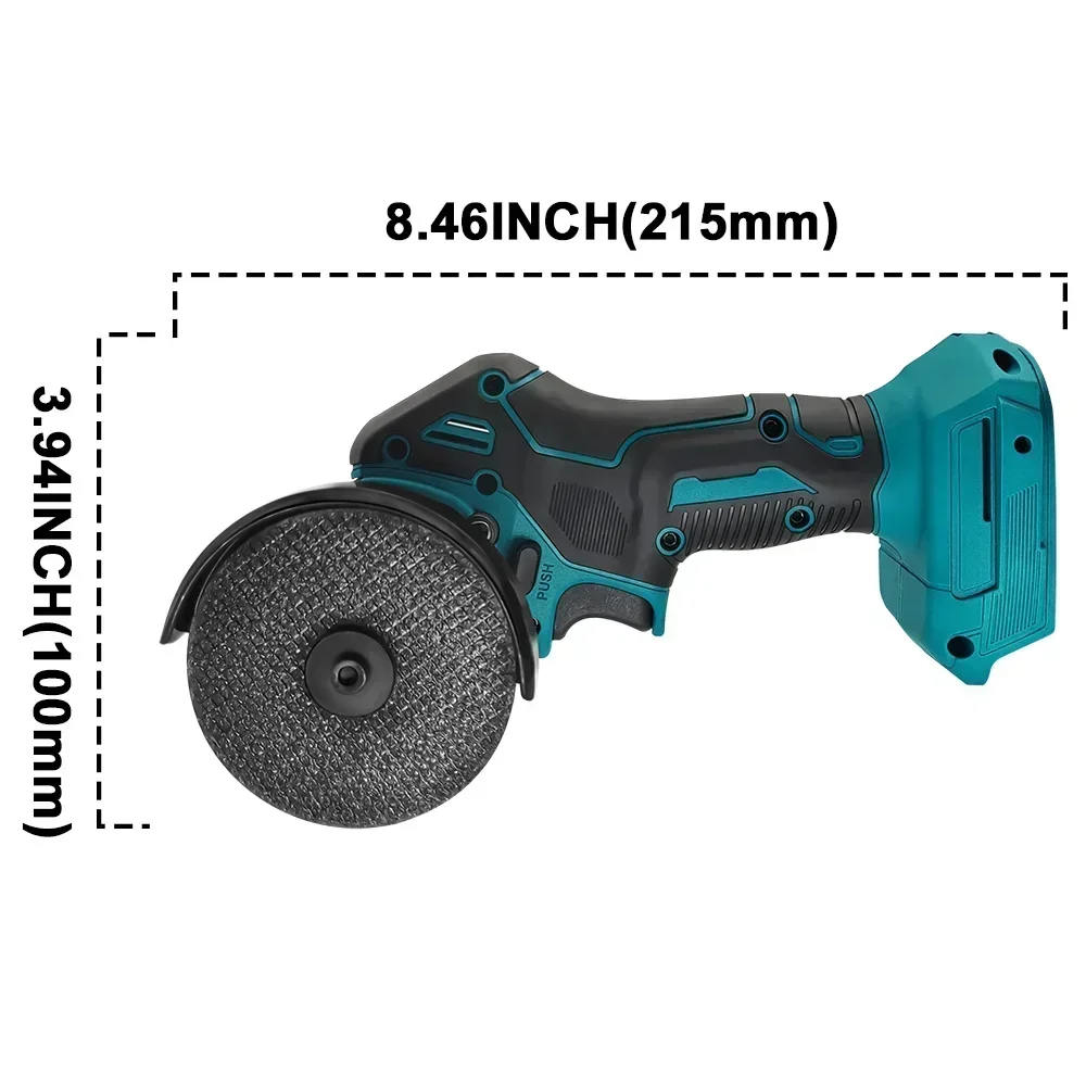 19500RPM Cordless Electric Angle Grinder 78MM Handheld Grinder Fit Cutting Polishing Ceramic Power Tools For Makita 18V Battery