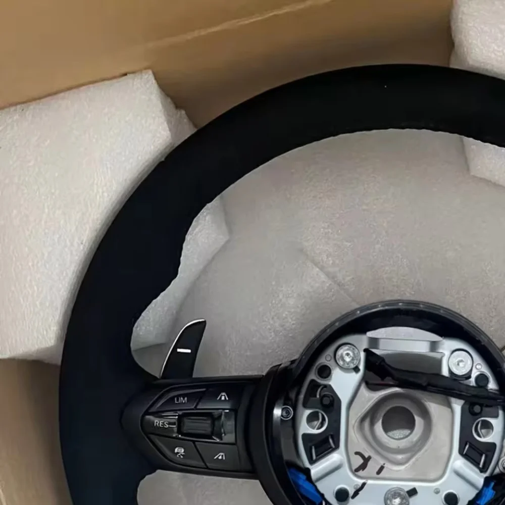 With Paddles Interior M Sport M3 M5 F20 F22 F23 F33 F34 X1 F48 X5 F15 X3 F25 F80 E90 E70 E84 Suede Steering Wheel For BMW F30 - view 2