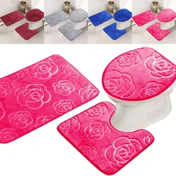 Bathroom Rugs,Roses Rose Embossing Bath Rugs,Non Slip Bath Mats,Water Absorbent,Washable Bath Rugs for Tub,Toilet and Floor