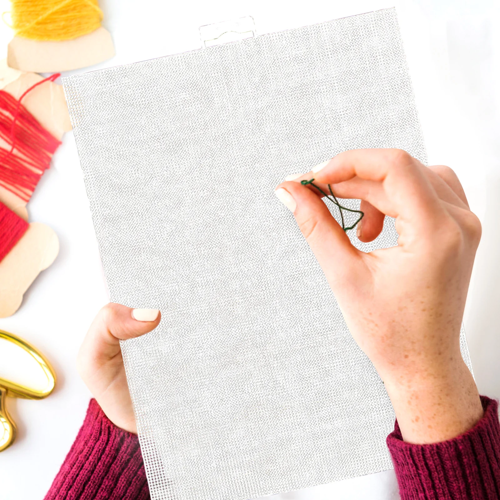 

6Pcs Plastic Mesh Grid Sheets Sturdy Handmade Sewing Quilting Cross Stitch Crochet Knitting DIY Craft Supplies Needle Embroidery