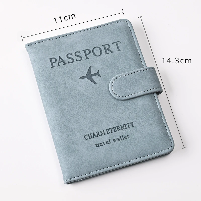 Rfid PU Leather Passport Cover Multi Card Slots ID Card Holder Document Cover Passport Holder Flight Ticket Clip Passport Covers