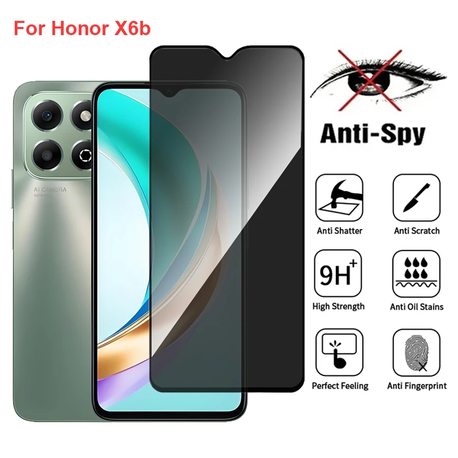 

For Honor X6b JDY-LX2 Anti Spy Privacy Tempered Glass Screen Protector Compatible For HonorX6b Full Cover Screen Phone Film