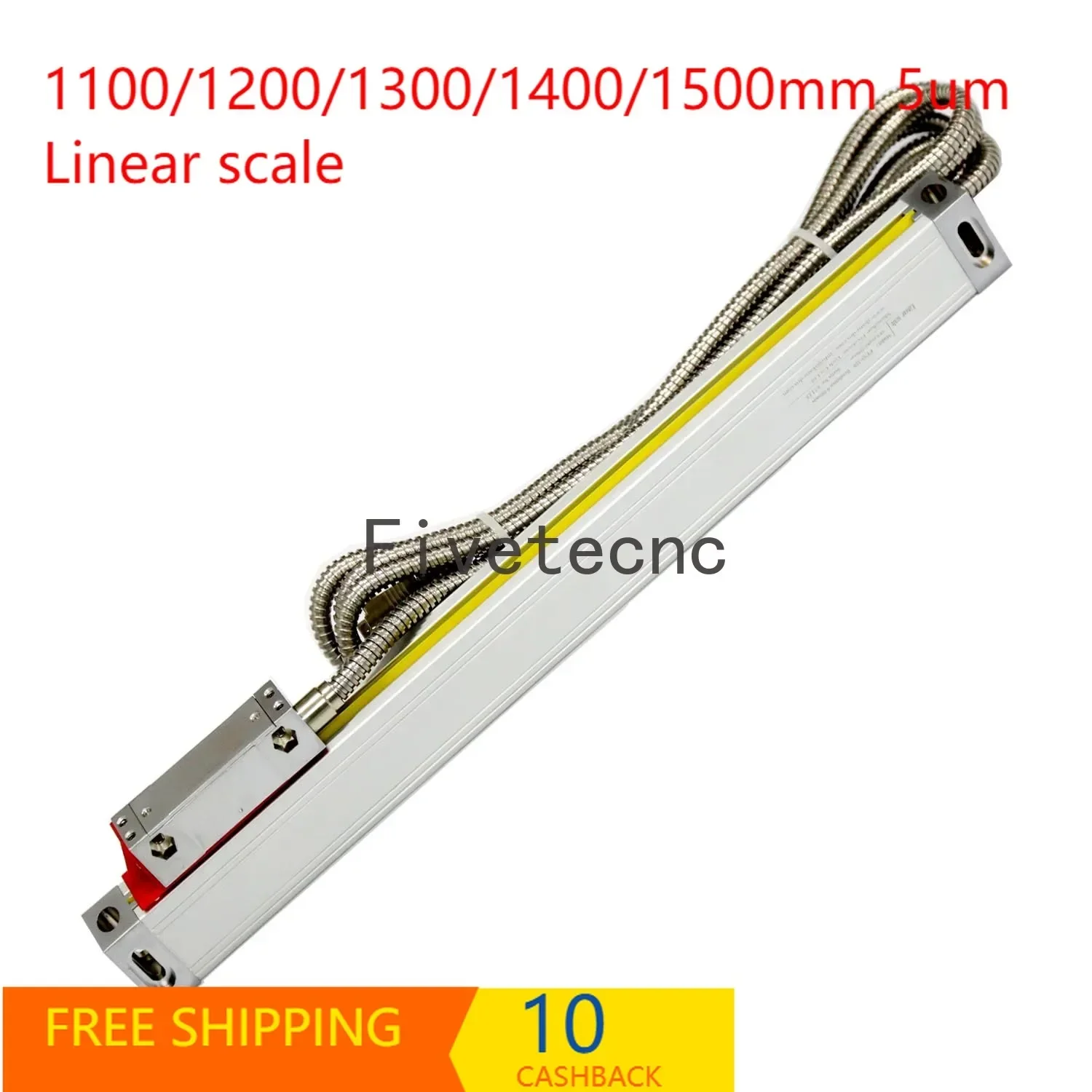 Fivetecnc 5micron Linear Scale 1100 1200 1300 1400 1500mm Optical Encoder Fit for Digital Readout DRO Display