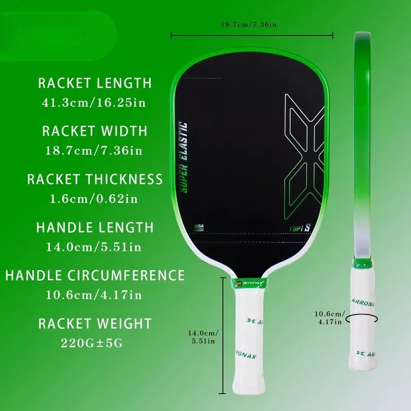 Pickleball Paddle Smooth Carbon Fiber Face Enhanced Control High Performance Edge Guard Durable Multi Court Use