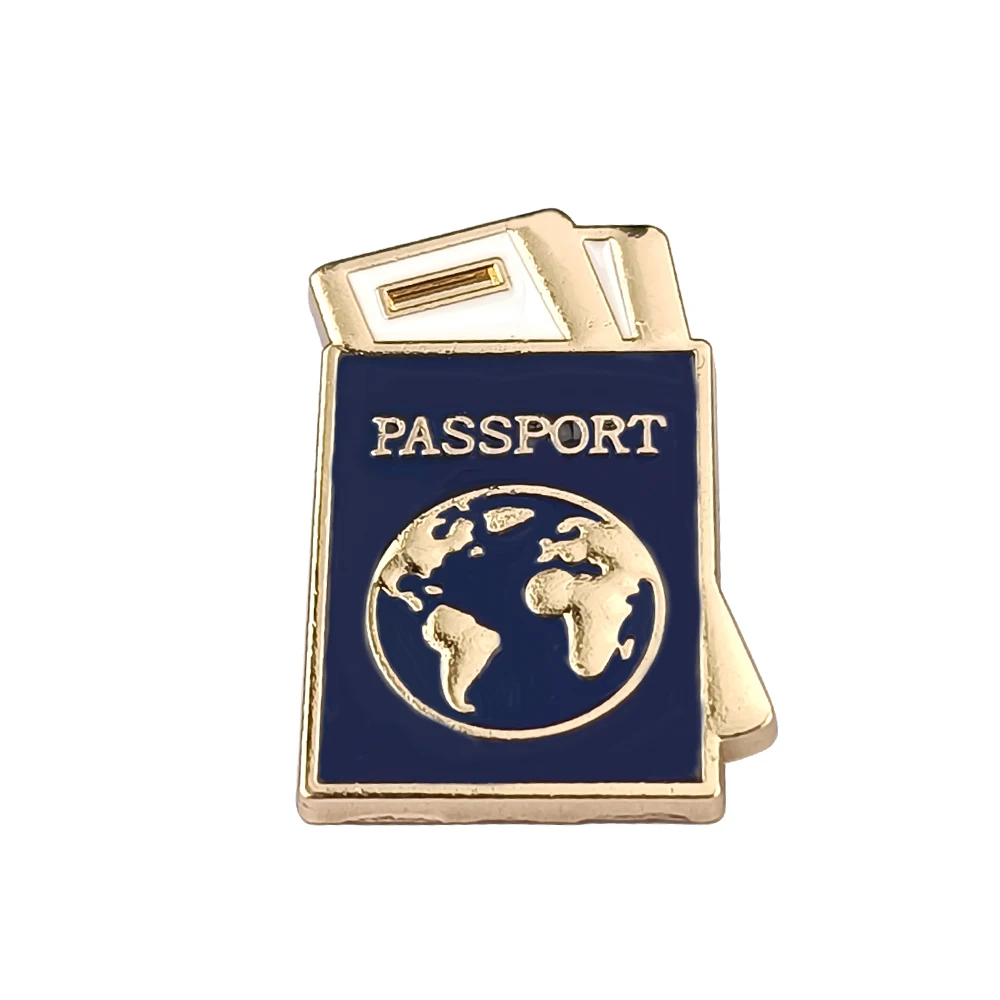 Reise-Emaille-Anstecknadeln-Set: Koffer, Reisepass, Abschlussfeier, Reisemütze – Broschen für Damen und Herren
