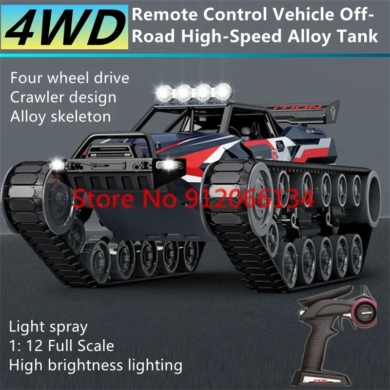 1:12 Large 4WD Remote Control High Speed Off RoadTruck 2.4G Alloy Skeleton Brightness Lighting Spray Crawler RC Climbing Car Toy