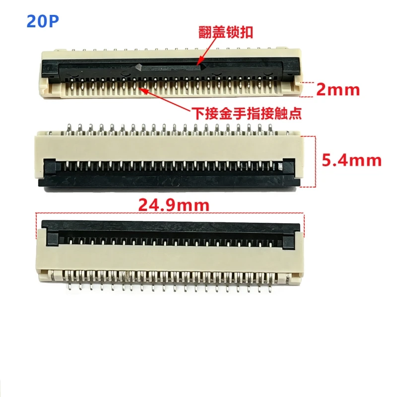 10PCS FPC/FFC flexible flat cable socket 1.0mm Pitch flip-top bottom ZIF Connector 3/4/5P-30P