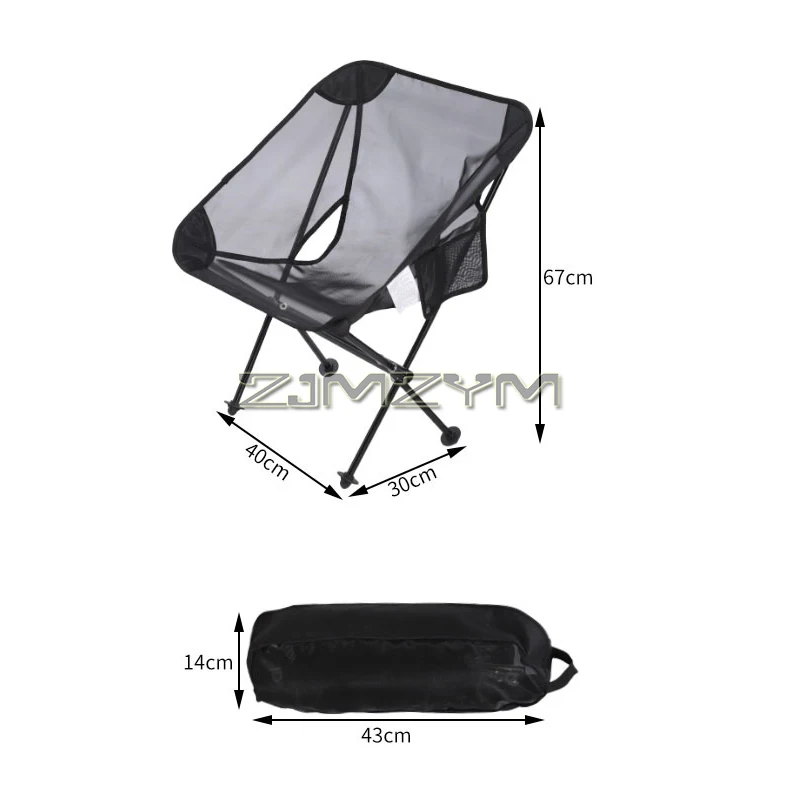 Ultralight Folding Camping Chair, Cooling Mesh Back, Heavy Duty Portable Compact for Outdoor Camp, Travel, Beach, Picnic